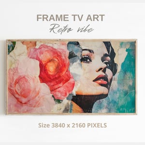 Vintage Pop Art Frame TV Art  – Collage Style Samsung TV Art | Feminine Retro Wall Art Instant Download for The Frame TV