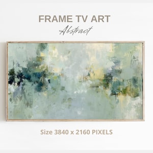 Salviagrön abstrakt konst för Samsung Frame TV: Modernt minimalistiskt landskap (digital nedladdning)