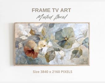 Abstrakter Bilderrahmen TV-Kunst: Neutrale botanische Malerei (Digitaler Download