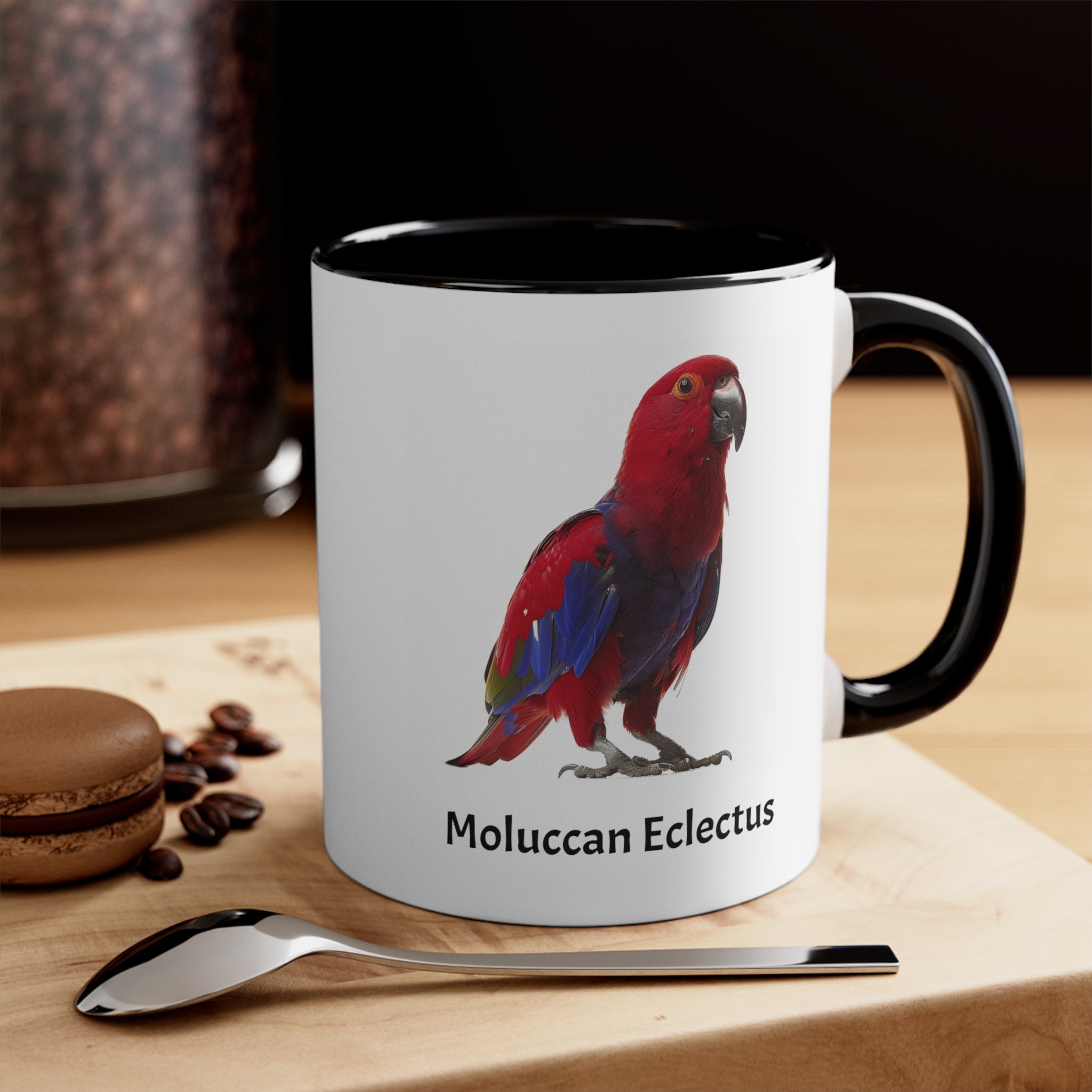 Moluccan Eclectus Mug 11 Oz, Christmas Gift For Pet Parents, Bird Lover Gift, Pet Portrait, Pet Painting, Coffee Mug, Bird Dad Gift, BirdMom