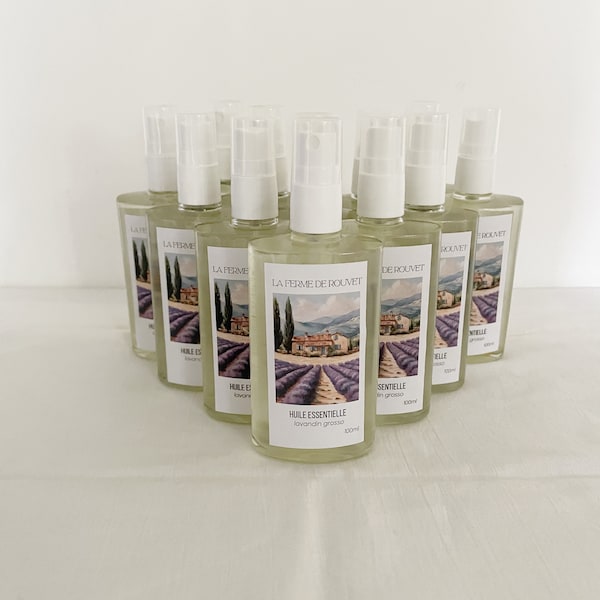 Lot de 12 vaporisateurs 100ml - Huile essentielle de lavandin - Vente directe producteur