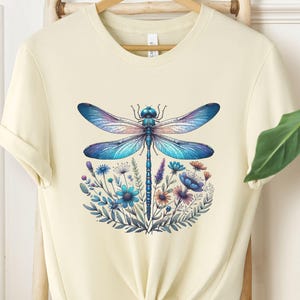 Libelle T-Shirt für Naturliebhaber Boho Libellen Shirt Geschenk für Gärtner Cottagecore Geschenk Botanische Insekt Liebhaber Libellen Art