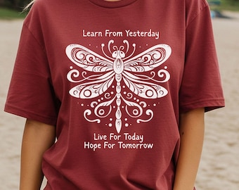 Dragonfly Hippie T-Shirt Nature Tee Comfort Colors Insect Lover Tee Gift for Her Present for Nature Lover Positivity Shirt Motivational Tee