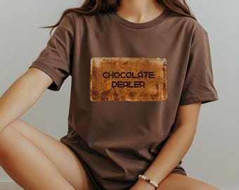 Lustige Schokolade T-Shirt Humorvolle Schokolade Liebhaber Geschenk für Bäcker Mama Geschenk Schokolade T-Shirt Snack Süchtiger Shirt Dessert Witz TShirt Bäcker Tee