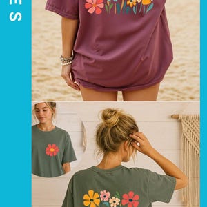 Boho Flower TShirt Gift For Botanical Daisy Lover