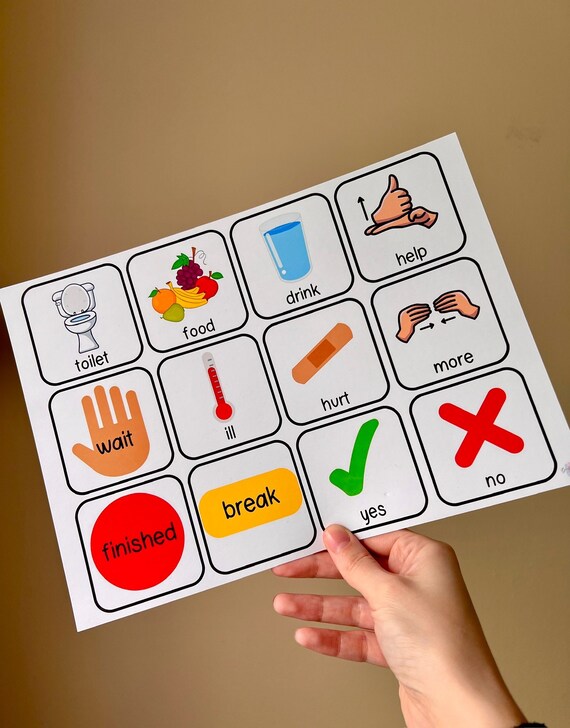 Communication Board Snack Choice Board For Kids – 16 Visual ...