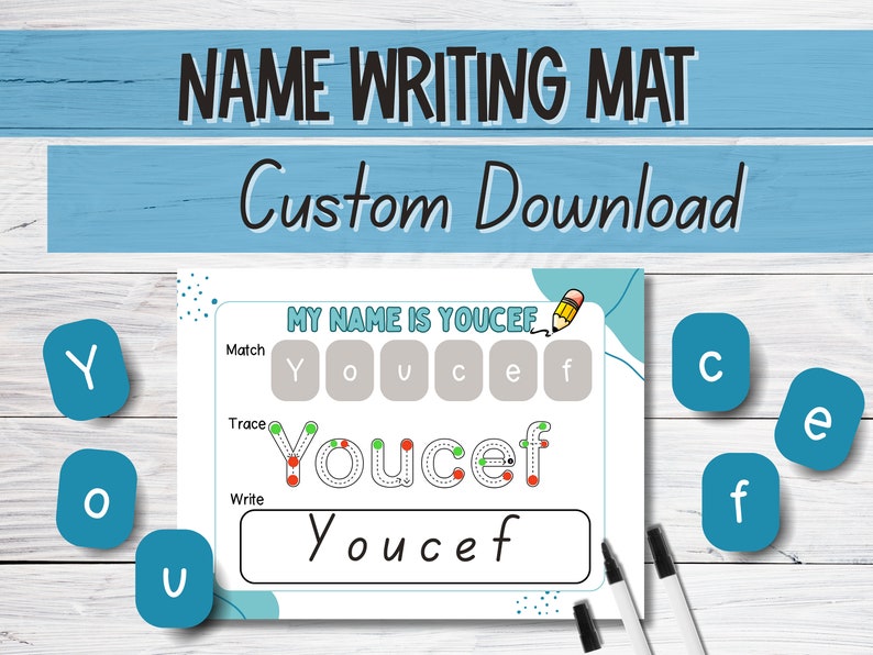 Name Writing Mat, Name Tracing, Letter Tracing Board, Letter Matching ...