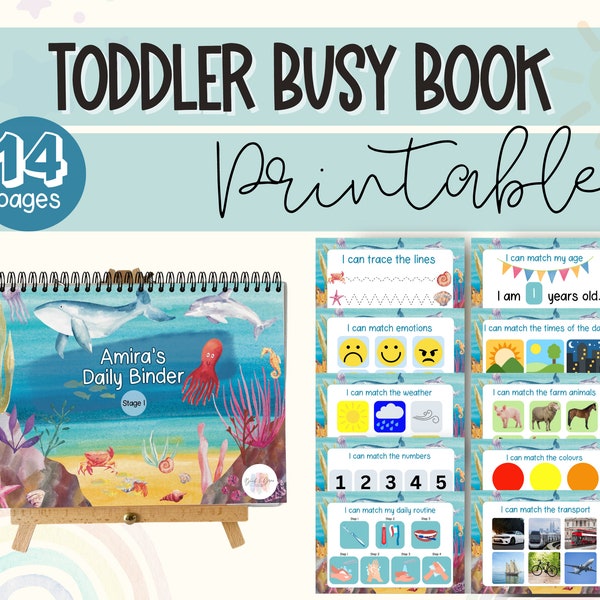 Toddler Busy Book Printable Activities for Kids Learning Printable Airplane Activity Book for 1 year old Busy Book for Toddler Gift Idea