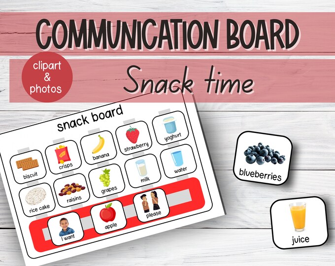 Non Verbal Communication Board for Snack Choosing Board for Autism ...
