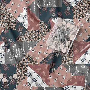 Vintage Patchwork Pattern Bundle | Seamless Quilt Inspired Surface Design Set image 11
