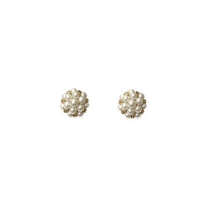 1980s Gold Plated Faux Pearl Clip On Earrings: Greenwich Vintage Statement