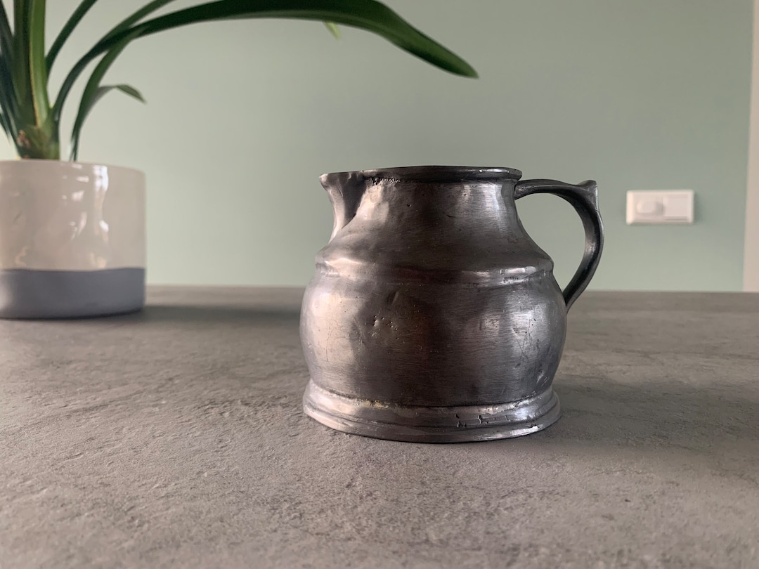Antique Pewter Jug, Vintage Pitcher With Markings Etsy