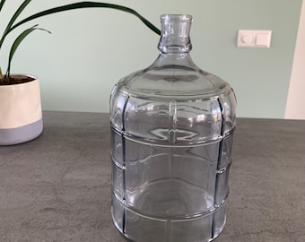 Vintage glass Water Carboy bottle, round 2.8 liter (0.75 gallon)