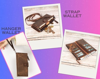 Personalized Leather iphone 15Pro Wallet, Leather Case For Apple iPhone 15,14,13,  Antic Brown Leather Case, MagSafe Gift Women,Leather Case