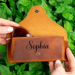 Portaocchiali in pelle personalizzato, custodia per occhiali in pelle, custodia per occhiali in pelle, custodia morbida per occhiali, portaocchiali in pelle per uomo e donna