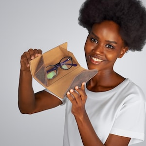 Personalized Leather Glasses Case: Magnetic Closure, Foldable Design, Glasses & Sunglass Case, For Women,For Men