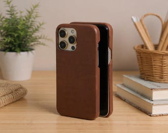 Personalised Genuine Leather Case for iPhone 16 , Custom Monogram Phone Case, Initials