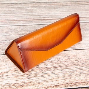 Personalized Leather Glasses Case: Magnetic Foldable Closure, Unisex Gift