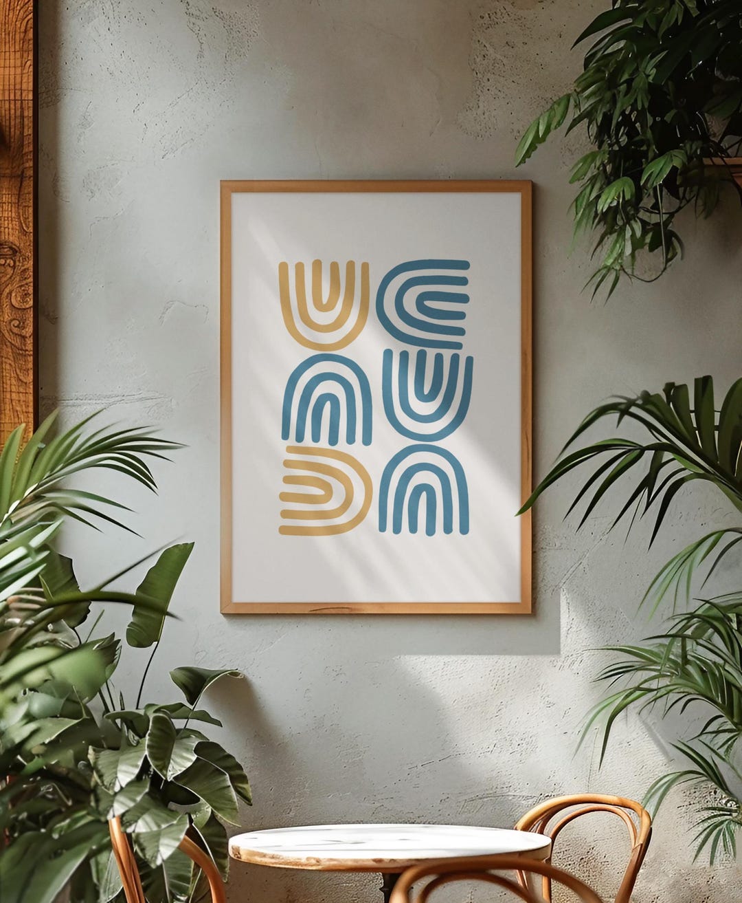 Boho Abstract Wall Art, Geometric Shapes Print, Modern Neutral Decor - Etsy
