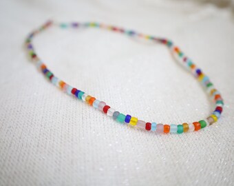 colorful glass bead necklace