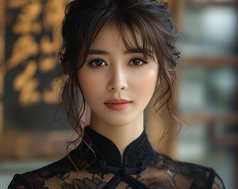 Chinees AI-model, vrouwelijk model, vrouwenmodel, vrouwencovermodel, AI-fotografie, vrouwenportret, vrouwelijk portret, AI-model, AI-kunst