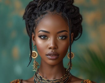 Black AI Model, Female Model, Woman Model, AI Cover Model, Woman Cover Model, AI Photography, Woman Portrait, Female Portrait, Black Model