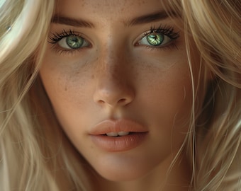 Blonde AI Model, Female Model, Woman Model, Woman Cover Model, AI Photography, Woman Portrait, Female Portrait, AI Model, Ai art
