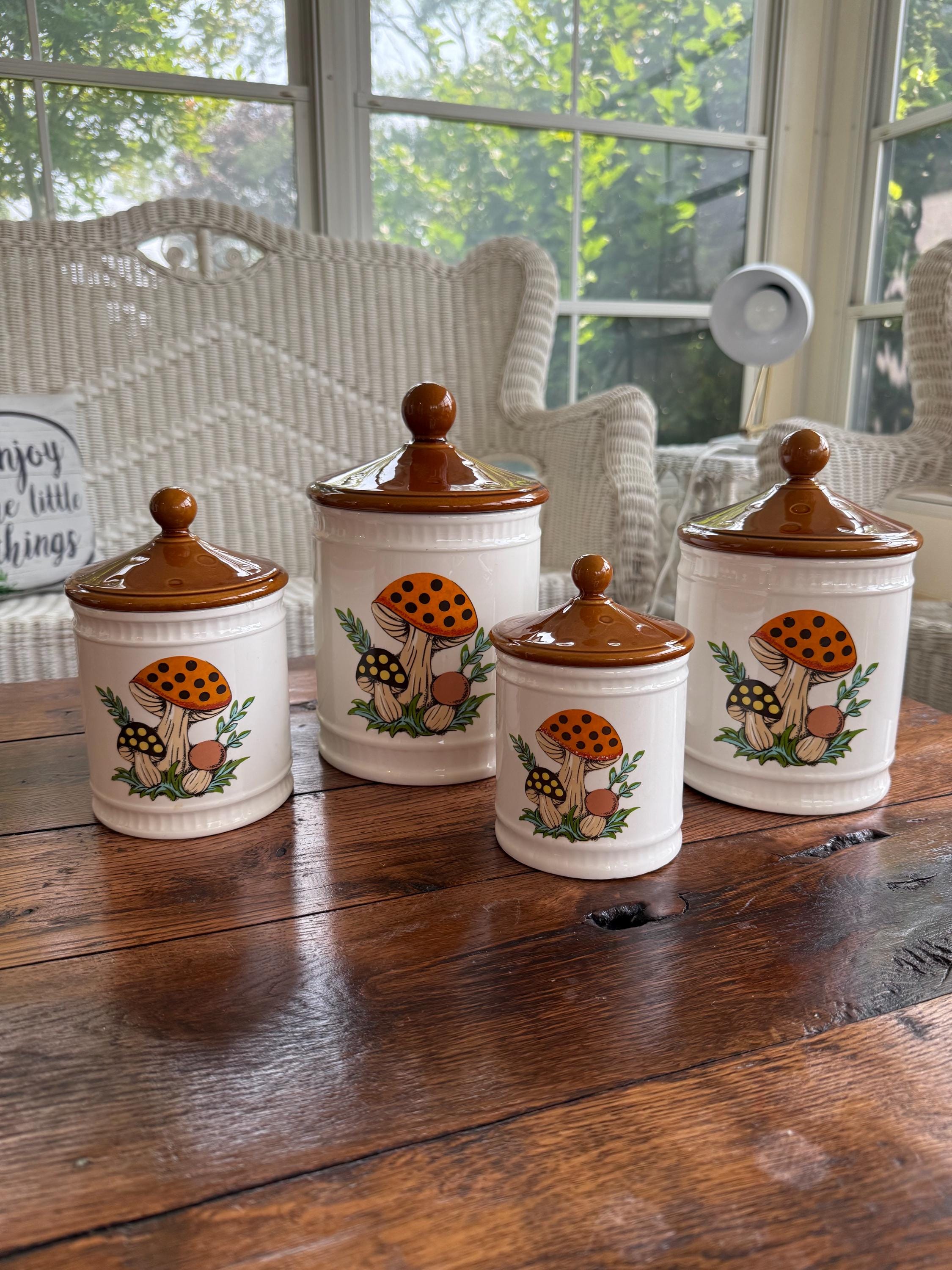 Sears Roebuck Mushroom Canisters - Etsy