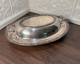 Vintage Silver Platter | WM Rogers and Son, 1921 | Academia