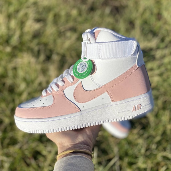 Custom Painted Air Forces 1 Light Pink All Over Custom - Hand Painted AF1 - Pink Forces