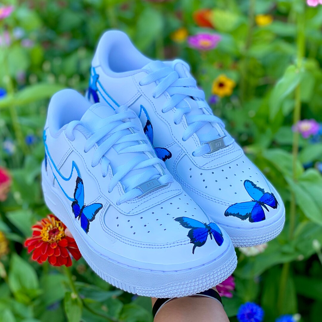 custom air forces with butterflies