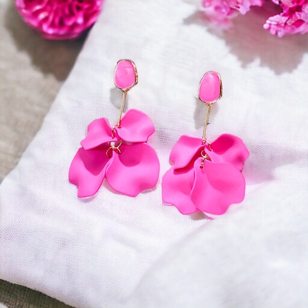Rose petal earrings for women, dangling flower earrings, gift for her, trendy, cheap and classy gift,Personalized gifts