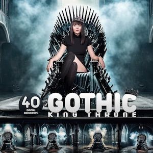 Toiles de fond numériques gothiques du trône du roi, 40 arrière-plans haute résolution, téléchargement numérique, usage commercial gratuit