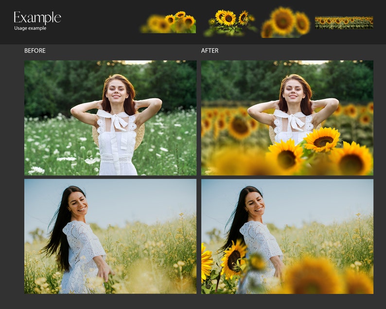 May include: A woman in a white dress and a straw hat stands in a field of sunflowers. The sunflowers are in bloom and the field is green and lush.