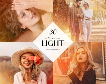 30 Warm Light Photo Overlays: Sun Flare Effects (Digital Download)