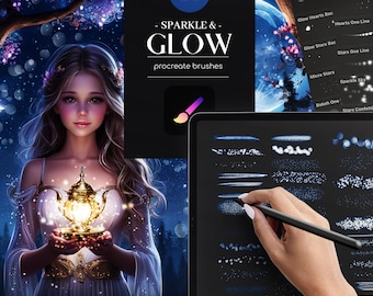 40 Sparkle and Glow Procreate Pinsel, Magic .Brushset, Procreate Sparkle-Effekt, Glow Brushes, kommerzielle Nutzung