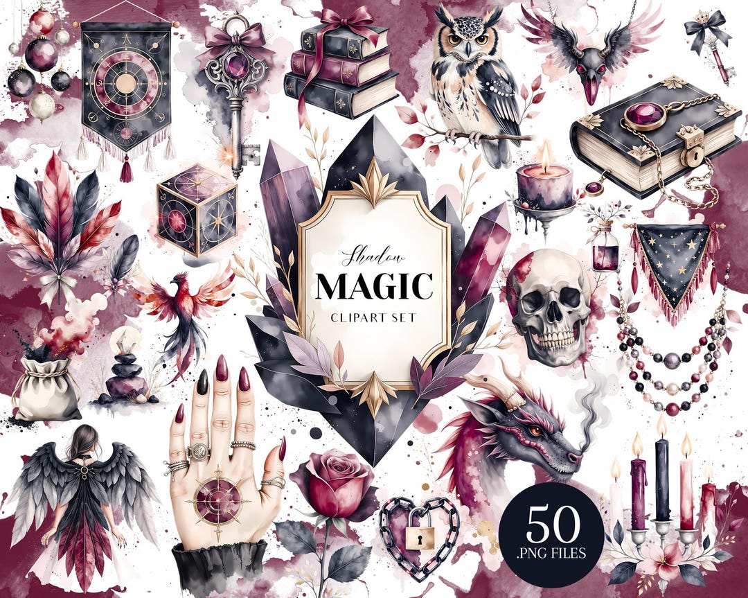 Goth Craft Magic Dark Magic Clipart, Gothic Fantasy Elements PNG - Etsy