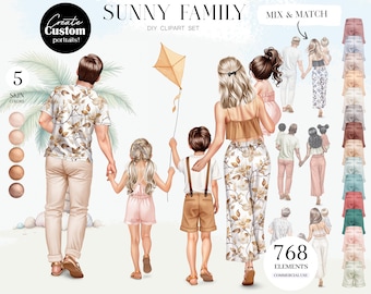Family Clipart: Summer Portrait Creator (Digital Download)