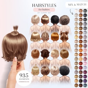 Baby Hairstyles Clipart, Baby Hair Illustrations, Babies Hair PNG Graphics