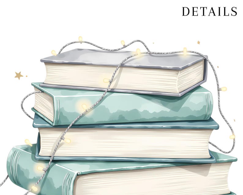 Weiches Mädchen Booktok Clipart, Lese ästhetik PNG Bündel, Buchliebhaber Clipart Bild 6