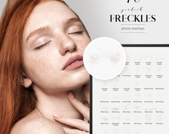 Freckles Photo Overlays, Realistic Freckles Clip Art PNG, 40 files, Portrait Overlays, Makeup Clipart
