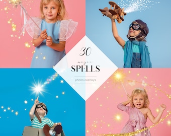 Magic Spell Photo Overlays: Glow Effects Clipart (30 PNG Files)