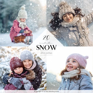 以下が含まれることがあります： スクリーンブレンド用の20種類のリアルな雪のフォトオーバーレイセット。オーバーレイは、さまざまなサイズと密度の降雪を特徴とし、写真に冬らしい雰囲気を加えるのに最適です。