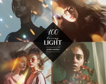 100 Dreamy Light Photo Overlays: Glow, Bokeh, Fantasy Effects (Digital Download)