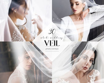 Wedding Veil Photo Overlays, Bridal Veil Effect, Flowing White Veil, Airy Effect, Romantic Overlays, Wedding Photo Effect