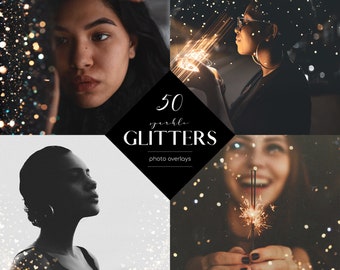Sparkle Glitter Photo Overlays: 50 Rainbow Light Effects (JPG Files)