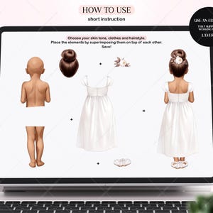Kommunion Mädchen Clipart - weiße Kleider PNG (digitaler Download) Bild 3