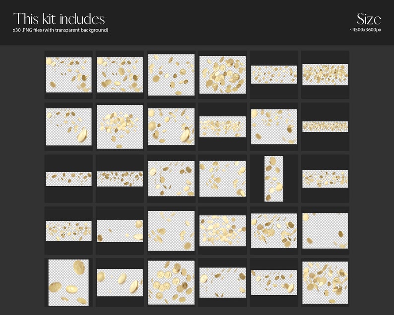 White Gold Coins Photo Overlays: 30 PNG Files (commercial Use) - Etsy