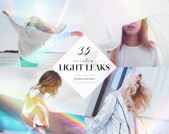Rainbow Light Leaks Photo Overlays: Crystal Effects (35 JPG Files)