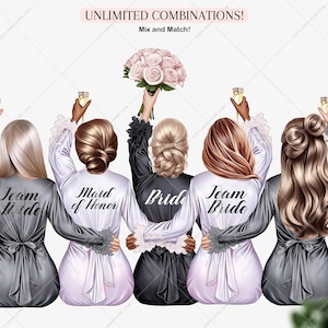 Team Bride Clipart: Custom Wedding Portrait Creator (digital Download ...